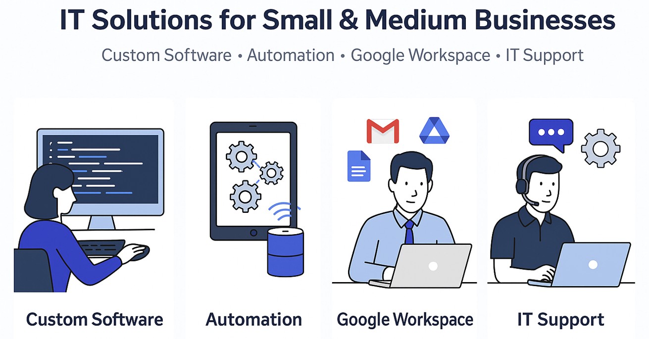 Overview of Teknikal Services - Custom Software, Automation, Google Workspace, IT Support